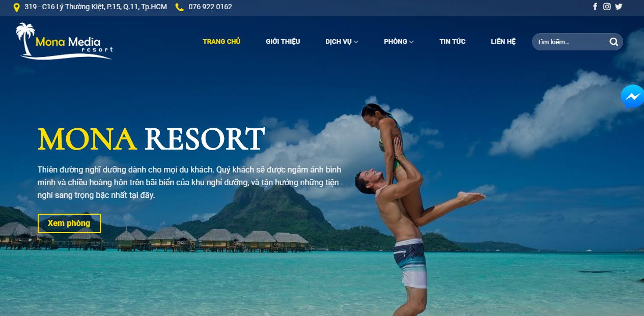 Dịch vụ thiết kế website nhà hàng - khách sạn - resort