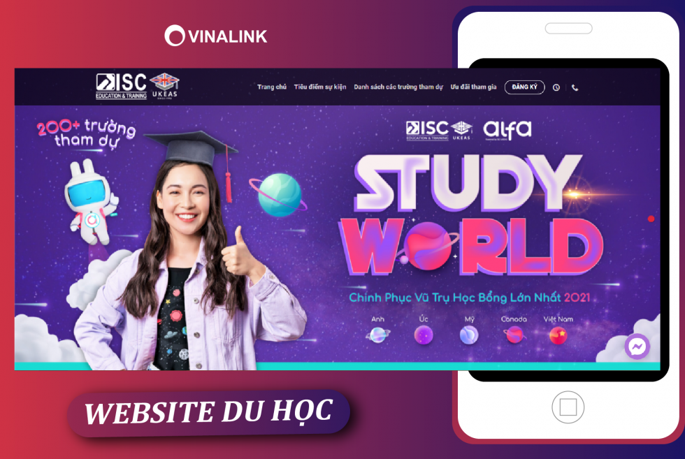 Vinalink - Thiết kế website du học chuyên nghiệp
